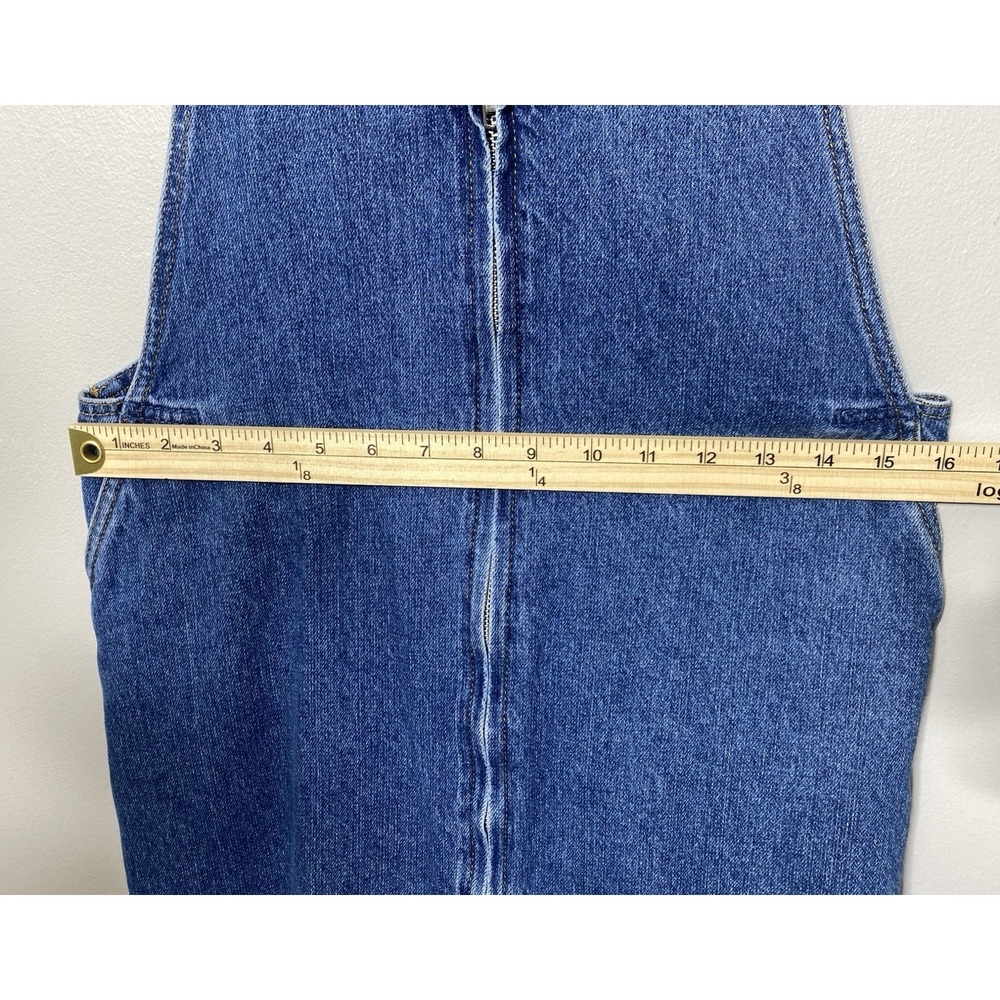 Zara Trafaluc Denim Overall Mini Skirt Raw Hem BOHO Cowgirl STAGECOACH Sz M - Picture 7 of 10
